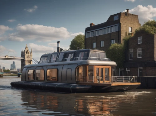 houseboat,floating huts,riverboat,water taxi,water bus,thames trader,thames,river thames,floating on the river,paddle steamer,boat house,crane vessel (floating),house by the water,barge,picnic boat,ferry house,coastal motor ship,taxi boat,floating restaurant,crown render,Photography,General,Natural