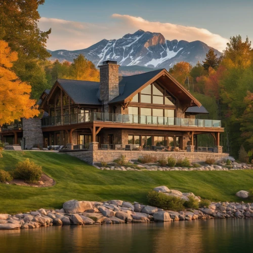 house in the mountains,house in mountains,the cabin in the mountains,house with lake,golf resort,log home,fall landscape,autumn mountains,golf landscape,chalet,house by the water,beautiful home,summer cottage,autumn idyll,home landscape,vermont,log cabin,alpine style,cascade mountain,golf hotel,Photography,General,Natural