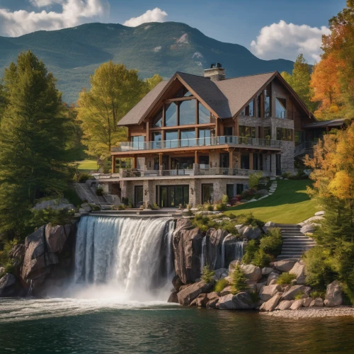 house in the mountains,house in mountains,house with lake,the cabin in the mountains,house by the water,beautiful home,luxury property,vermont,log home,idyllic,luxury hotel,luxury home,water mill,chalet,home landscape,eco hotel,golf resort,golf hotel,country hotel,luxury real estate,Photography,General,Natural