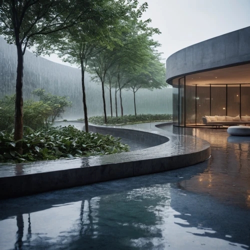 infinity swimming pool,pool house,modern house,3d rendering,house in mountains,landscape design sydney,luxury property,luxury home,futuristic landscape,house by the water,outdoor pool,futuristic architecture,render,house in the mountains,modern architecture,luxury home interior,zen garden,water wall,exposed concrete,swimming pool,Photography,General,Commercial