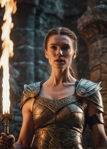 female warrior,elaeis,game of thrones,woman power,female hollywood actress,warrior woman,fantasy woman,torch-bearer,strong women,a woman,games of light,strong woman,joan of arc,pillar of fire,head woman,flame of fire,woman strong,her,heroic fantasy,golden candlestick,Photography,General,Cinematic