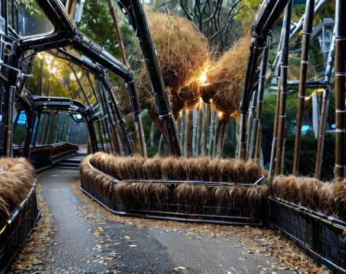 plant tunnel,tunnel of plants,autumn park,roller coaster,canopy walkway,prater,bamboo forest,coaster,phragmites,tree top path,funicular,bamboo curtain,rice straw broom,theme park,wooden train,walkway,wooden track,amusement park,rides amp attractions,wooden path