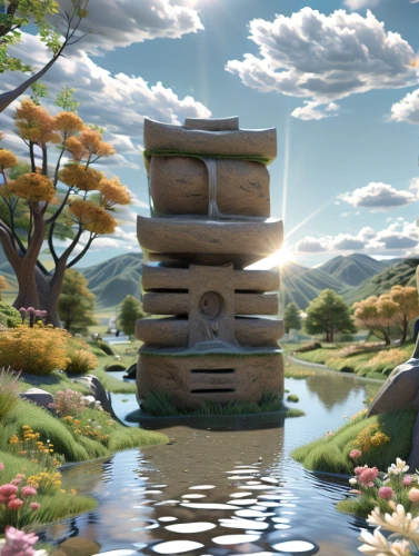 stacked rocks,stack of stones,stacked rock,stacking stones,stacked stones,background with stones,healing stone,3d background,druid stone,3d render,balanced boulder,lotus stone,stone background,3d fantasy,zen stones,3d rendered,floating island,stone lotus,zen rocks,virtual landscape