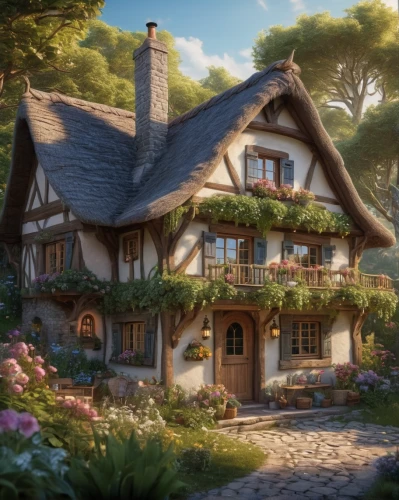 house in the forest,country cottage,beautiful home,little house,summer cottage,alpine village,traditional house,swiss house,knight village,hobbiton,country house,cottage,wooden house,home landscape,witch's house,thatched cottage,crispy house,danish house,crooked house,small house,Photography,General,Natural