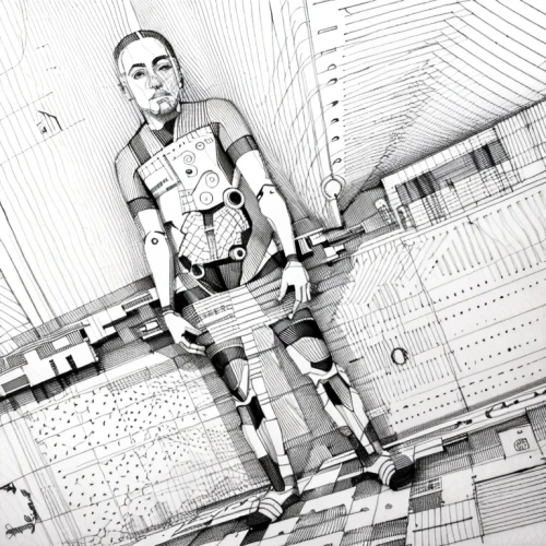 wireframe graphics,wireframe,comic halftone woman,biomechanical,frame drawing,comic halftone,comic style,game drawing,high-wire artist,cyborg,vitruvian man,comicbook,ironworker,digiart,augmented,harnessed,sci fiction illustration,illustrator,digital compositing,digital drawing,Design Sketch,Design Sketch,None
