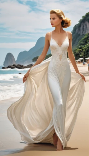 bridal clothing,wedding dresses,wedding gown,bridal dress,aphrodite,blonde in wedding dress,wedding dress,sun bride,beach moonflower,celtic woman,white silk,bridal party dress,aphrodite's rock,white sand,wedding dress train,sand seamless,girl on the dune,girl in a long dress,evening dress,bridal,Illustration,Retro,Retro 08