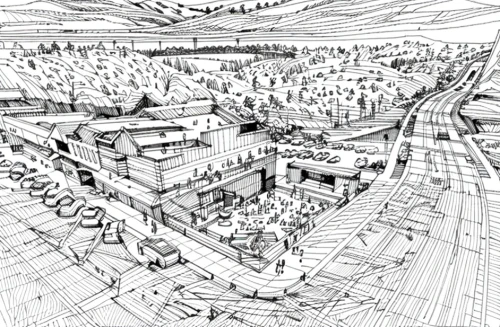 street plan,townscape,urban design,town planning,escher village,urban development,wireframe graphics,street map,kirrarchitecture,city buildings,urbanization,spatialship,camera drawing,sheet drawing,panoramical,town buildings,isometric,urban landscape,human settlement,virtual landscape,Design Sketch,Design Sketch,None