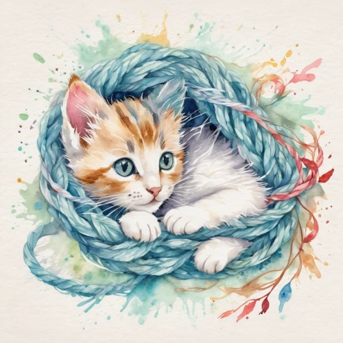 watercolor cat,ginger kitten,calico cat,cat-ketch,watercolor baby items,kitten,calico,drawing cat,cat drawings,yarn,hanging cat,cat on a blue background,cat vector,tabby kitten,watercolor wreath,colored pencil background,cute cat,kittens,blossom kitten,color pencil,Illustration,Paper based,Paper Based 25