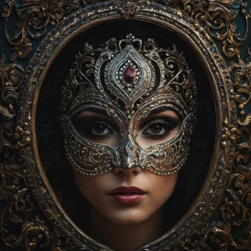 venetian mask,masquerade,makeup mirror,the carnival of venice,masque,magic mirror,mirror of souls,golden mask,the mirror,gold mask,mirror frame,mystical portrait of a girl,art nouveau frame,anonymous mask,henna frame,fantasy portrait,mask,masks,masked,wooden mask,Photography,General,Fantasy