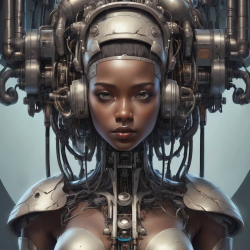 cyborg,cybernetics,biomechanical,humanoid,sci fiction illustration,cyberpunk,robotic,scifi,mechanical,machines,mech,industrial robot,mecha,head woman,robot,ai,robot eye,steampunk,machine,sci fi,Conceptual Art,Fantasy,Fantasy 01