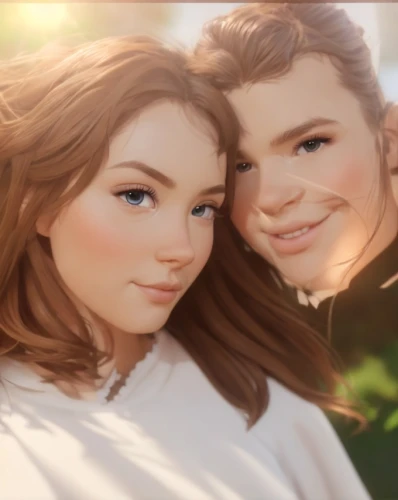 romantic portrait,custom portrait,young couple,two girls,natural cosmetic,portrait background,angels,sisters,young women,natural beauties,vintage boy and girl,kimjongilia,beautiful couple,mother and daughter,teens,children girls,photo painting,mom and daughter,world digital painting,little angels,Game&Anime,Pixar 3D,Pixar 3D