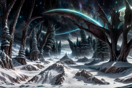 winter forest,elven forest,northrend,fantasy landscape,christmas landscape,coniferous forest,winter background,snow trees,fantasy picture,winter landscape,snow landscape,snow scene,spruce forest,fir forest,ice planet,eternal snow,boreal,elves flight,druid grove,forest glade