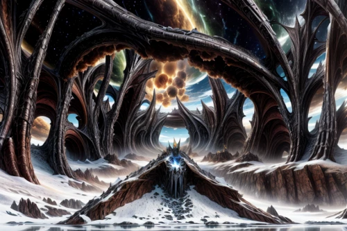 northrend,ice planet,nine-tailed,threshold,winter forest,infinite snow,hall of the fallen,crevasse,end-of-admoria,eternal snow,heroic fantasy,hollow way,ice cave,ice castle,jrr tolkien,father frost,games of light,crooked forest,the threshold of the house,swath