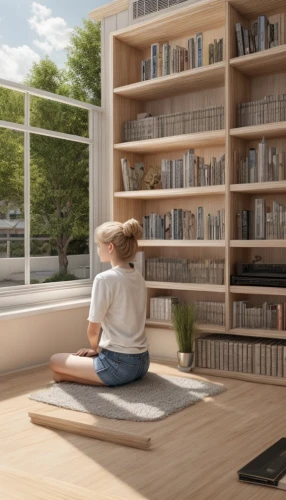 bookshelves,bookcase,bookshelf,wooden shelf,reading room,modern room,smart home,3d rendering,wooden desk,smart house,shelving,book wall,shelves,writing desk,girl studying,tv cabinet,shared apartment,modern living room,entertainment center,danish furniture,Common,Common,Natural