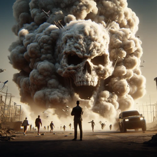 skull racing,exploding head,mad max,burning man,nuclear explosion,doomsday,dead earth,the pollution,day of the dead frame,apocalyptic,district 9,days of the dead,steam icon,apocalypse,exploding,day of the dead truck,detonator,skull statue,mushroom cloud,atomic bomb