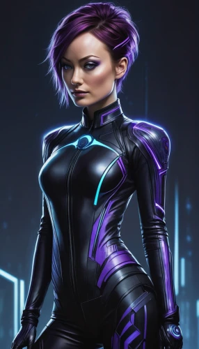 catwoman,purple,widow,black widow,cg artwork,widowmaker,nova,sci fiction illustration,wall,violet,purple background,cyberpunk,pixie-bob,cyborg,night administrator,gain,la violetta,purple skin,huntress,cyber,Illustration,Japanese style,Japanese Style 18