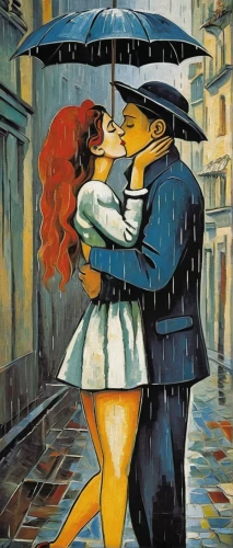 david bates,argentinian tango,man with umbrella,tango argentino,dancing couple,romantic scene,valentine day's pin up,brolly,umbrellas,walking in the rain,in the rain,tango,latin dance,amorous,vintage man and woman,vintage art,romantic portrait,oil painting on canvas,young couple,umbrella,Art,Artistic Painting,Artistic Painting 05