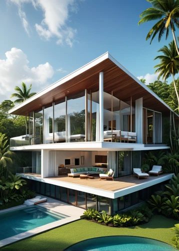 tropical house,holiday villa,modern house,luxury property,luxury home,florida home,pool house,tropical greens,modern architecture,dunes house,house by the water,beautiful home,mid century house,3d rendering,luxury real estate,tropical island,beach house,large home,private house,beachhouse,Unique,3D,Isometric