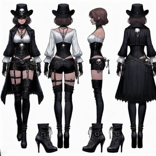 gothic fashion,witch's legs,police uniforms,fashionable clothes,witches legs,costume design,bowler hat,black hat,gothic style,victorian style,goth,witches' hats,women's clothing,goth festival,goth like,fashion dolls,goth woman,victorian fashion,gothic,fashion doll