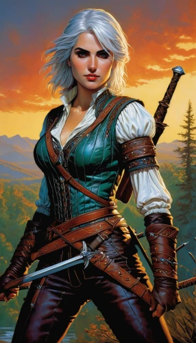 heroic fantasy,female warrior,witcher,swordswoman,massively multiplayer online role-playing game,warrior woman,fantasy picture,bow and arrows,huntress,collectible card game,fantasy art,fantasy woman,joan of arc,rosa ' amber cover,longbow,quarterstaff,fantasy warrior,sterntaler,wind warrior,celtic queen,Illustration,American Style,American Style 07