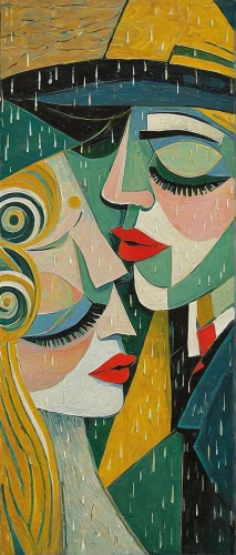 olle gill,man with umbrella,art deco woman,braque saint-germain,woman in the car,braque francais,braque d'auvergne,woman with ice-cream,woman's face,in the rain,mother kiss,woman thinking,picasso,vincent van gough,woman face,rain,woman at cafe,girl kiss,carol colman,art deco,Art,Artistic Painting,Artistic Painting 05