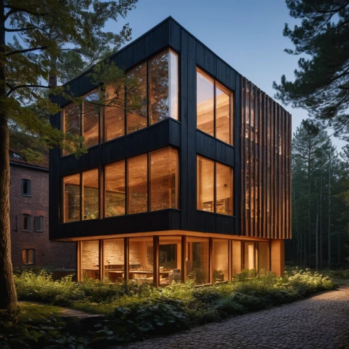 cubic house,timber house,house in the forest,modern architecture,cube house,modern house,dunes house,danish house,eco-construction,wooden house,corten steel,frame house,glass facade,kirrarchitecture,exzenterhaus,house hevelius,residential house,archidaily,metal cladding,contemporary,Photography,General,Natural