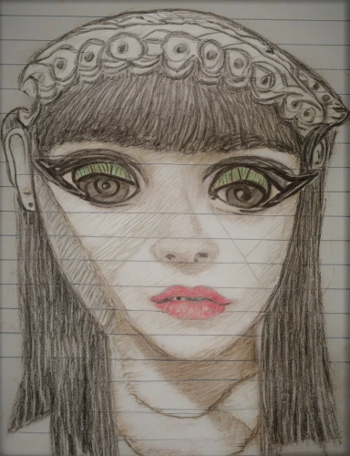 ancient egyptian girl,girl drawing,flapper,girl wearing hat,mystical portrait of a girl,doll's facial features,drawing mannequin,vintage drawing,girl portrait,female face,headdress,cleopatra,fashion illustration,violet head elf,art deco woman,voodoo woman,pastel paper,fantasy portrait,artist doll,boho art