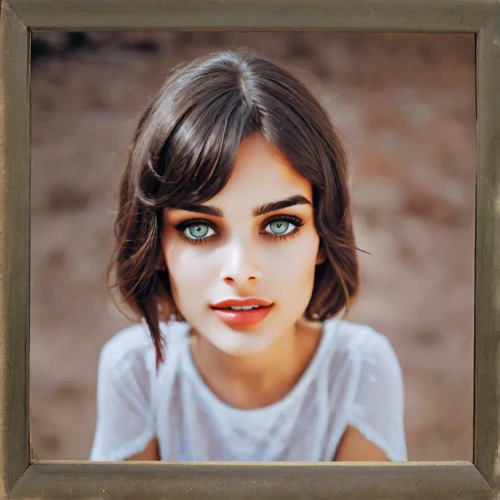 silver frame,heterochromia,mystical portrait of a girl,copper frame,child's frame,girl portrait,beautiful frame,wooden frame,girl in cloth,portrait of a girl,photo painting,young girl,square frame,white frame,women's eyes,young woman,wood frame,photo frame,girl with cloth,botanical square frame