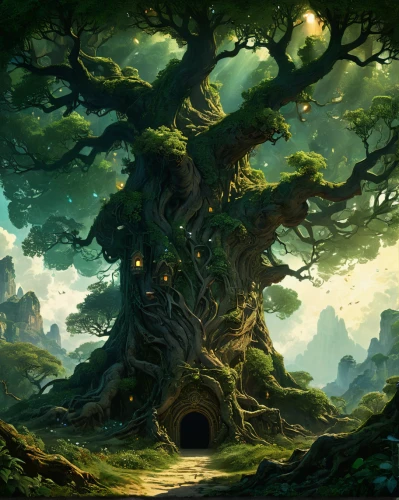 celtic tree,oak tree,elven forest,magic tree,druid grove,forest tree,tree of life,fairy forest,enchanted forest,oak,flourishing tree,green tree,old tree,the roots of trees,old-growth forest,rosewood tree,fantasy landscape,fairytale forest,tree grove,forest landscape,Conceptual Art,Fantasy,Fantasy 05