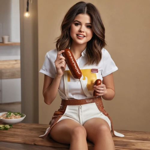 selena gomez,diet icon,cosmopolitan,barbecue sauce,dining,milkshake,beer sausage,waitress,commercial,newcastle brown ale,barista,holding cup,a snack between meals,frappé coffee,taco mouse,gastronomy,foodie,dinner,cheeseburger,salsa sauce,Photography,General,Natural