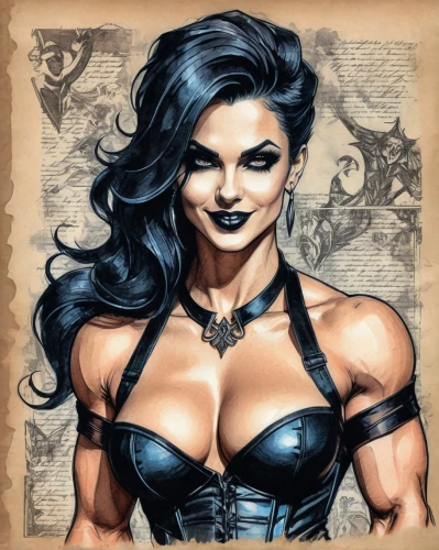 catrina,muscle woman,lady honor,vampire woman,huntress,catwoman,comic halftone woman,harley,veronica,kali,female warrior,santana,comic style,wonderwoman,toni,comic character,ronda,evil woman,fantasy woman,super heroine,Unique,Paper Cuts,Paper Cuts 06