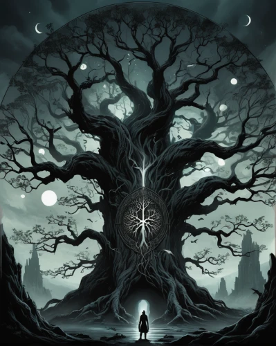 celtic tree,tree of life,magic tree,the branches of the tree,hanged man,silver oak,old tree,creepy tree,the roots of trees,the branches,tree thoughtless,rooted,runes,dark world,oak tree,isolated tree,celtic cross,devilwood,games of light,forest tree,Conceptual Art,Fantasy,Fantasy 34