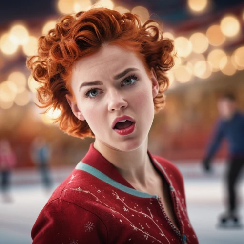 clementine,retro christmas girl,christmas woman,ice skating,elsa,cinnamon girl,the snow queen,retro christmas lady,nora,figure skater,retro woman,retro girl,woman free skating,redheads,christmas trailer,transistor,red-haired,red russian,the girl's face,ice skate,Photography,General,Commercial