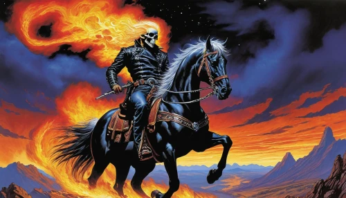 horseman,bronze horseman,black horse,fire horse,carpathian,dance of death,heroic fantasy,death god,don quixote,horsemen,man and horses,cavalry,walpurgis night,black warrior,genghis khan,horseback,western riding,death angel,alpha horse,death's-head,Illustration,American Style,American Style 07