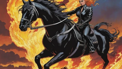 fire horse,black horse,horseman,bronze horseman,flame spirit,flame of fire,pillar of fire,heroic fantasy,the conflagration,cavalry,horseback,conflagration,burning torch,firestar,warm-blooded mare,horsemen,flaming torch,dragon fire,burned mount,fire master,Illustration,American Style,American Style 08