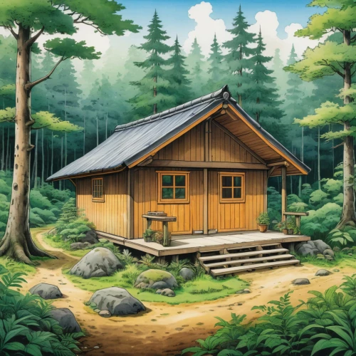 log cabin,small cabin,wooden hut,house in the forest,log home,the cabin in the mountains,wooden house,summer cottage,cabin,forest background,small house,little house,mountain hut,wooden sauna,lodge,cottage,home landscape,wooden roof,sheds,alpine hut,Illustration,Japanese style,Japanese Style 05