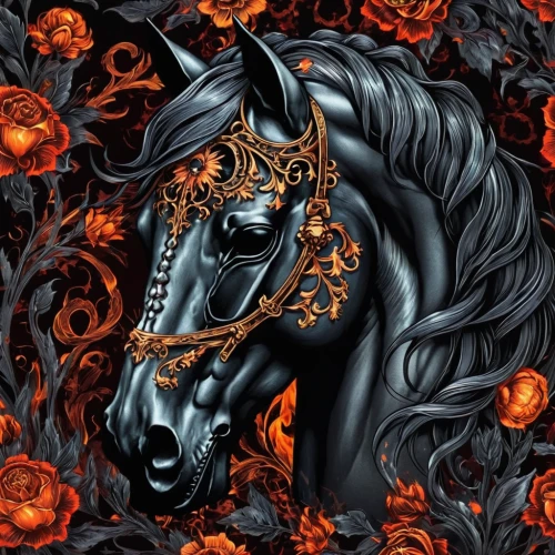 black horse,equine,painted horse,horseman,bronze horseman,fire horse,black dragon,colorful horse,carnival horse,dream horse,warm-blooded mare,stallion,wild horse,arabian horse,dark art,equines,belgian horse,horse,alpha horse,the zodiac sign taurus,Illustration,Realistic Fantasy,Realistic Fantasy 46