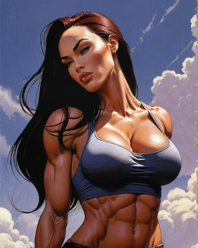 muscle woman,hard woman,strong woman,muscular,body building,muscle icon,eva,ronda,strong women,maria,body-building,woman strong,muscled,female warrior,edge muscle,female model,fitness model,anabolic,muscle angle,femme fatale,Illustration,Realistic Fantasy,Realistic Fantasy 04