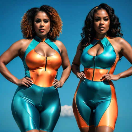 latex clothing,teal and orange,beautiful african american women,fitness and figure competition,workout icons,turquoise leather,paper dolls,latex,orange,black women,two piece swimwear,gladiators,photo session in bodysuit,afro american girls,color turquoise,bodypaint,jumpsuit,plus-size,retro women,thick,Photography,General,Natural