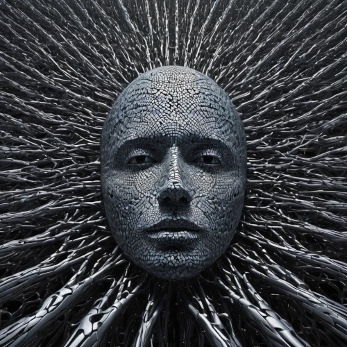 fractalius,mandelbulb,woven,primitive man,echo,3d,png sculpture,biomechanical,human head,3d man,vessel,throne,meridians,cinema 4d,humanoid,illusion,neural,queen cage,synapse,b3d,Photography,Artistic Photography,Artistic Photography 11