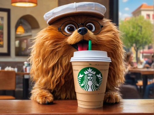 capuchino,coffee background,chewbacca,anthropomorphized animals,cute coffee,monchhichi,coffee drink,coffee cup sleeve,a buy me a coffee,coffee break,i love coffee,cat coffee,coffee can,whiskered,the mascot,coffee tumbler,starbucks,drinking coffee,frappé coffee,slothbear