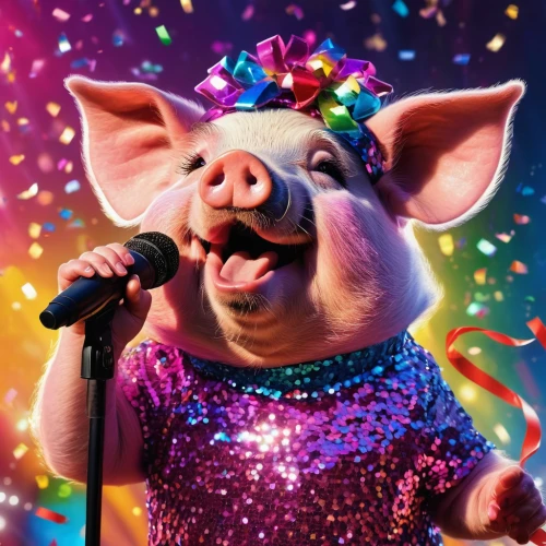 pig,kawaii pig,suckling pig,pot-bellied pig,mini pig,lucky pig,singing,petunia,sing,backing vocalist,confetti,bay of pigs,domestic pig,pig roast,piglet,feliz navidad,porker,babi panggang,bjork,swine