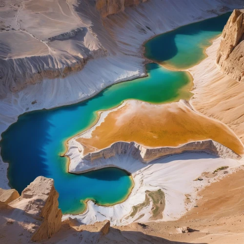 the dead sea,dead sea,volcanic lake,dead vlei,dry lake,acid lake,the atacama desert,colorful grand prismatic spring,salt evaporation pond,altyn-emel national park,crater lake,flaming mountains,pamukkale,libyan desert,laguna verde,caldera,horsheshoe bend,negev desert,gobi desert,tibet,Illustration,Realistic Fantasy,Realistic Fantasy 20