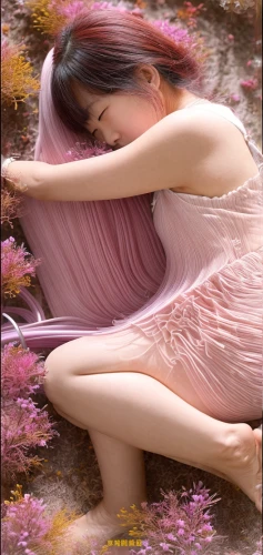 pink grass,gracefulness,faery,faerie,fallen petals,flower fairy,girl lying on the grass,falling flowers,fringed pink,ballerina in the woods,ballerina,ballerina girl,fairy,conceptual photography,pink petals,fairy queen,fae,girl in flowers,pink water lily,psyche