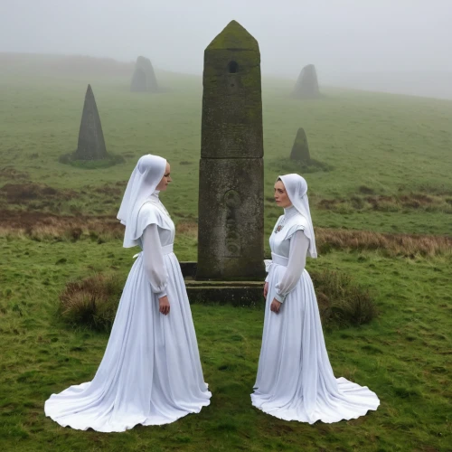 nuns,gravestones,druids,pilgrimage,burial ground,santons,stone circle,standing stones,angels of the apocalypse,stone circles,grave stones,candlemas,megaliths,tombstones,whitby goth weekend,dead bride,monks,pilgrims,paganism,stone statues,Photography,Documentary Photography,Documentary Photography 27