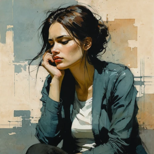girl sitting,woman sitting,woman thinking,girl portrait,young woman,smoking girl,woman portrait,woman at cafe,portrait of a girl,girl in a long,girl studying,romantic portrait,girl smoke cigarette,city ​​portrait,artist portrait,girl drawing,selanee henderon,young girl,world digital painting,relaxed young girl,Illustration,Paper based,Paper Based 05