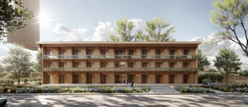 wooden facade,celsus library,athens art school,timber house,multistoreyed,school design,archidaily,3d rendering,casa fuster hotel,caravanserai,karnak,model house,apartment building,facade panels,appartment building,palace of knossos,apartment block,qasr al watan,house hevelius,caravansary