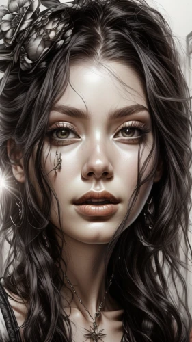 tears bronze,fantasy portrait,angel's tears,mystical portrait of a girl,woman face,faery,image manipulation,world digital painting,fantasy art,seven sorrows,gothic portrait,portrait background,depressed woman,widow's tears,artificial hair integrations,woman's face,wilted,sorrow,faerie,sci fiction illustration