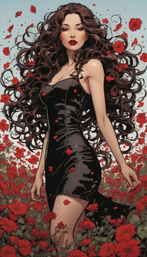 rosa ' amber cover,fallen petals,red roses,red petals,scarlet witch,with roses,petals,petal,roses,red confetti,rose petals,red rose,flower of passion,scent of roses,background ivy,way of the roses,rosebushes,poison ivy,bella rosa,falling flowers,Illustration,American Style,American Style 06
