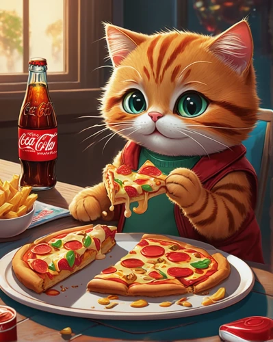 pizza hut,red cat,cartoon cat,pizza service,pizzeria,lucky cat,red tabby,pizza,cute cartoon image,felidae,tom cat,cat cartoon,cute cartoon character,cat vector,order pizza,cat food,cat,the cat and the,saganaki,cute cat,Illustration,American Style,American Style 01
